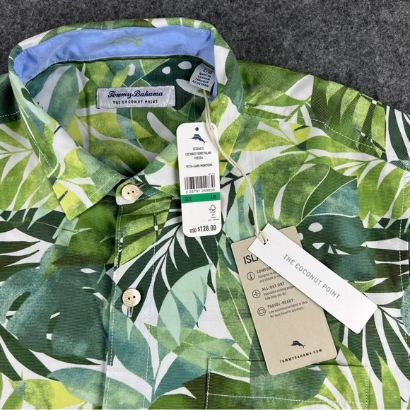 Tommy Bahama NWT $128 Coconut Point Palma Fresca Large Dark Monstera - Picture 10 of 16